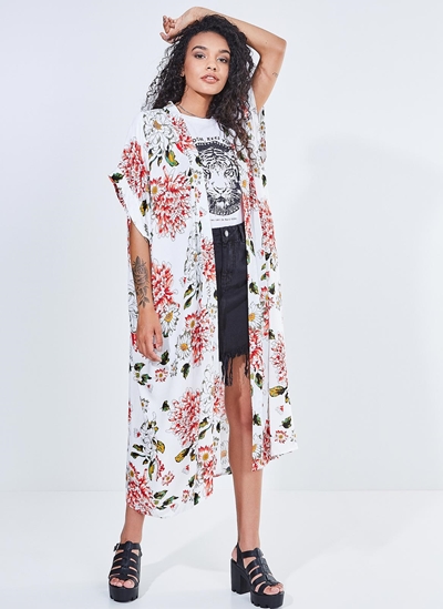 kimono estampado floral