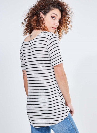 Blusa basica listrada clearance