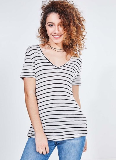 Blusa basica listrada clearance