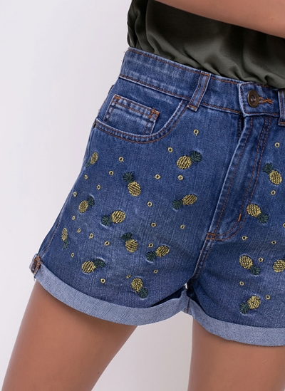 short jeans abacaxi renner