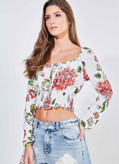 Cropped estampada Clearance