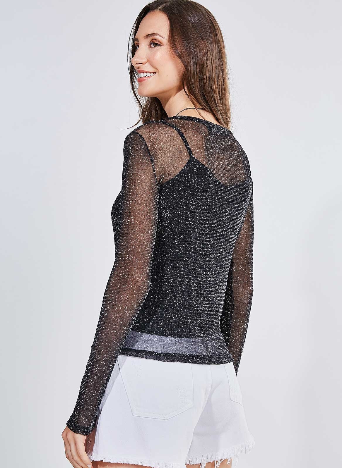 blusa tule brilho