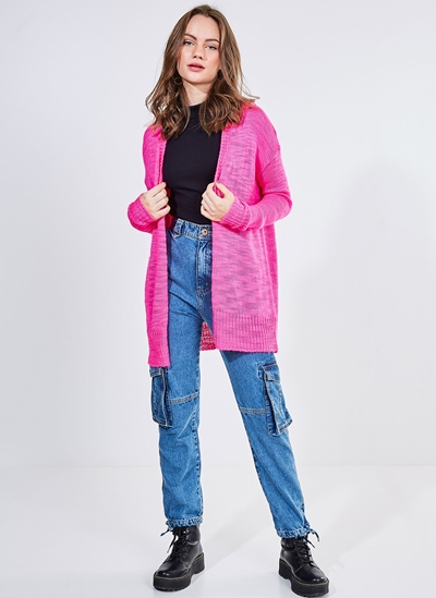 cardigan alongado rosa