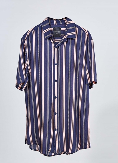 Camisa viscose feminina listrada clearance