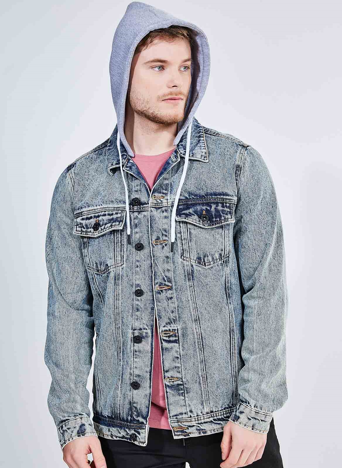 denim moletom com capuz men