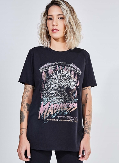 estampa de camiseta preta