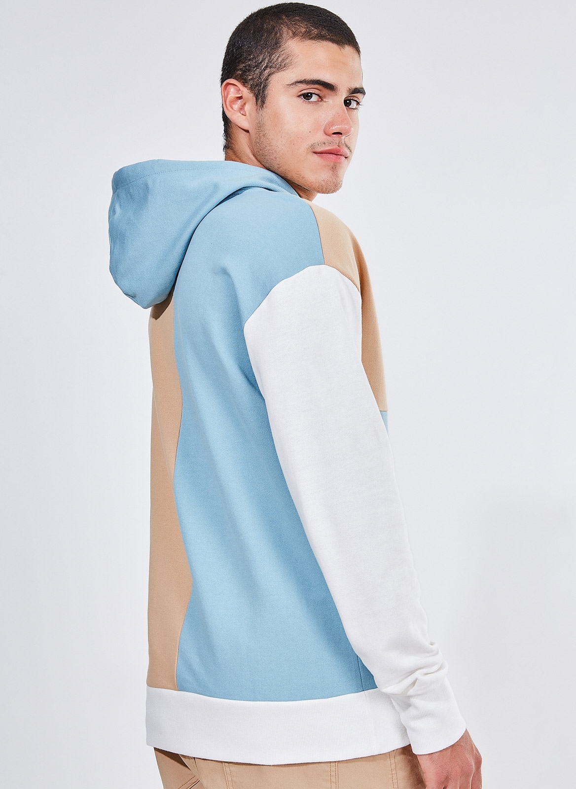 nike metallic swoosh colour block moletom com capuz