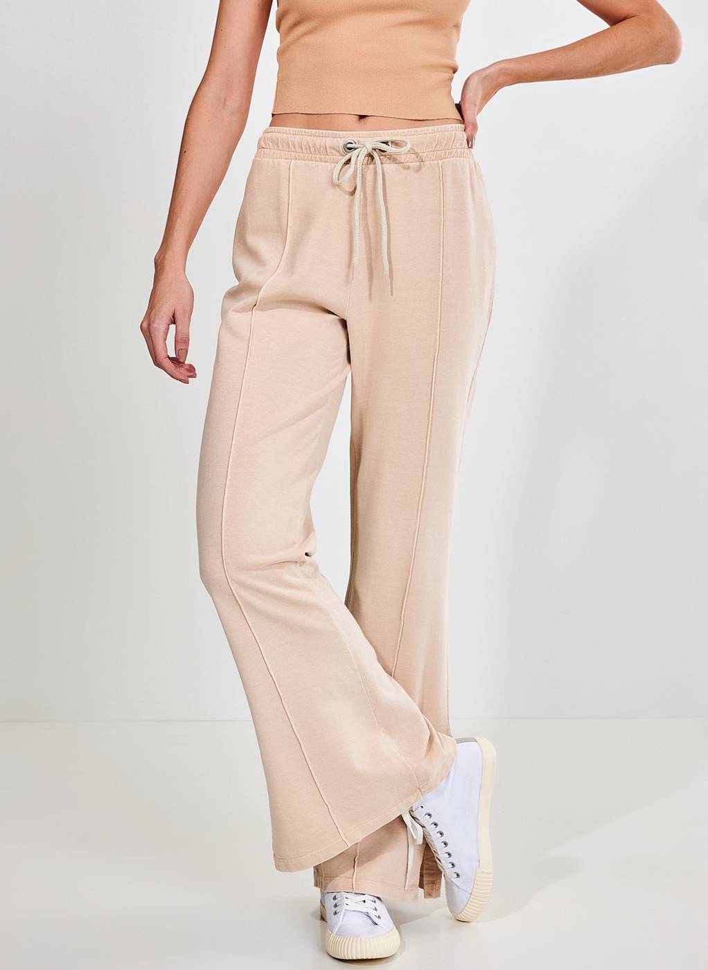 Calça Wide Leg Moletom / Branca - ExCloset11