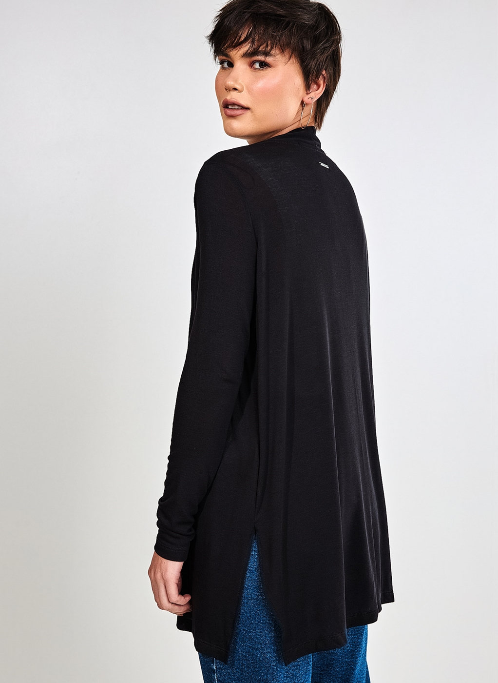 cardigan alongado preto