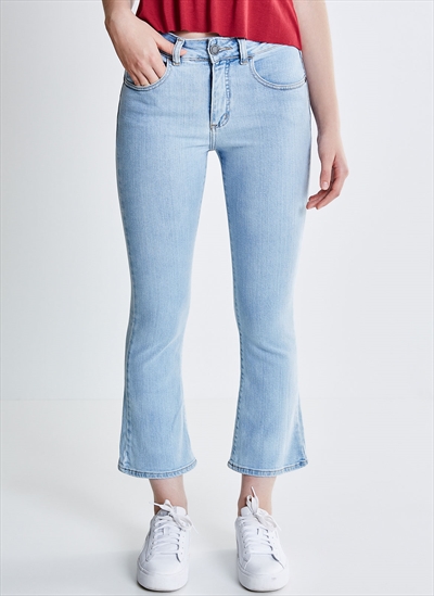 calça cropped jeans feminina