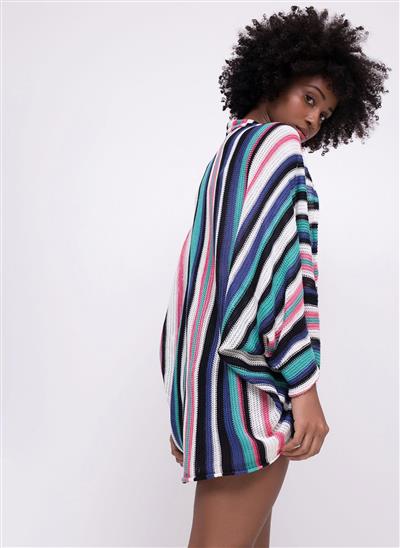 kimono listrado feminino