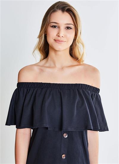vestido ciganinha com botões